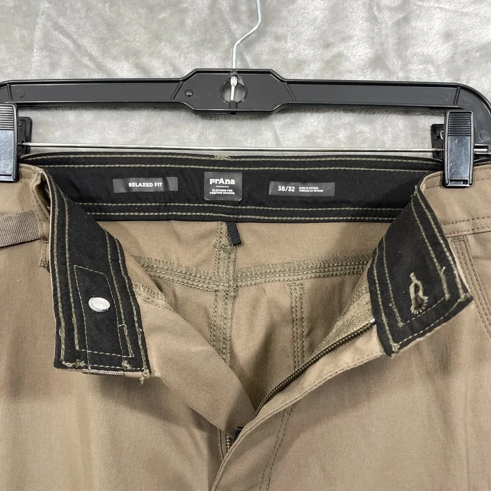 Prana Stretch Zion Pants Men's 38x32 Brown Relaxed Fit Outdoor Hiking 2056941